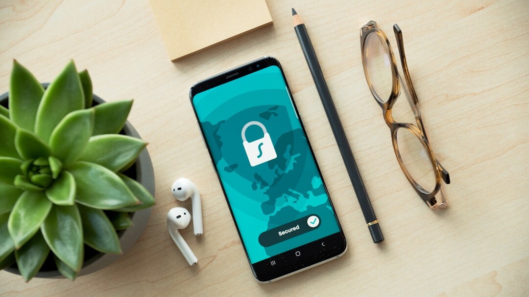 Cybersecurity digital lock on screen