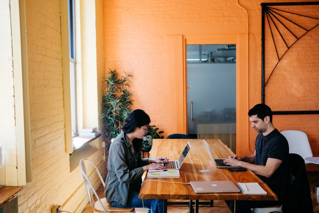 Startup team working in modern coworking space